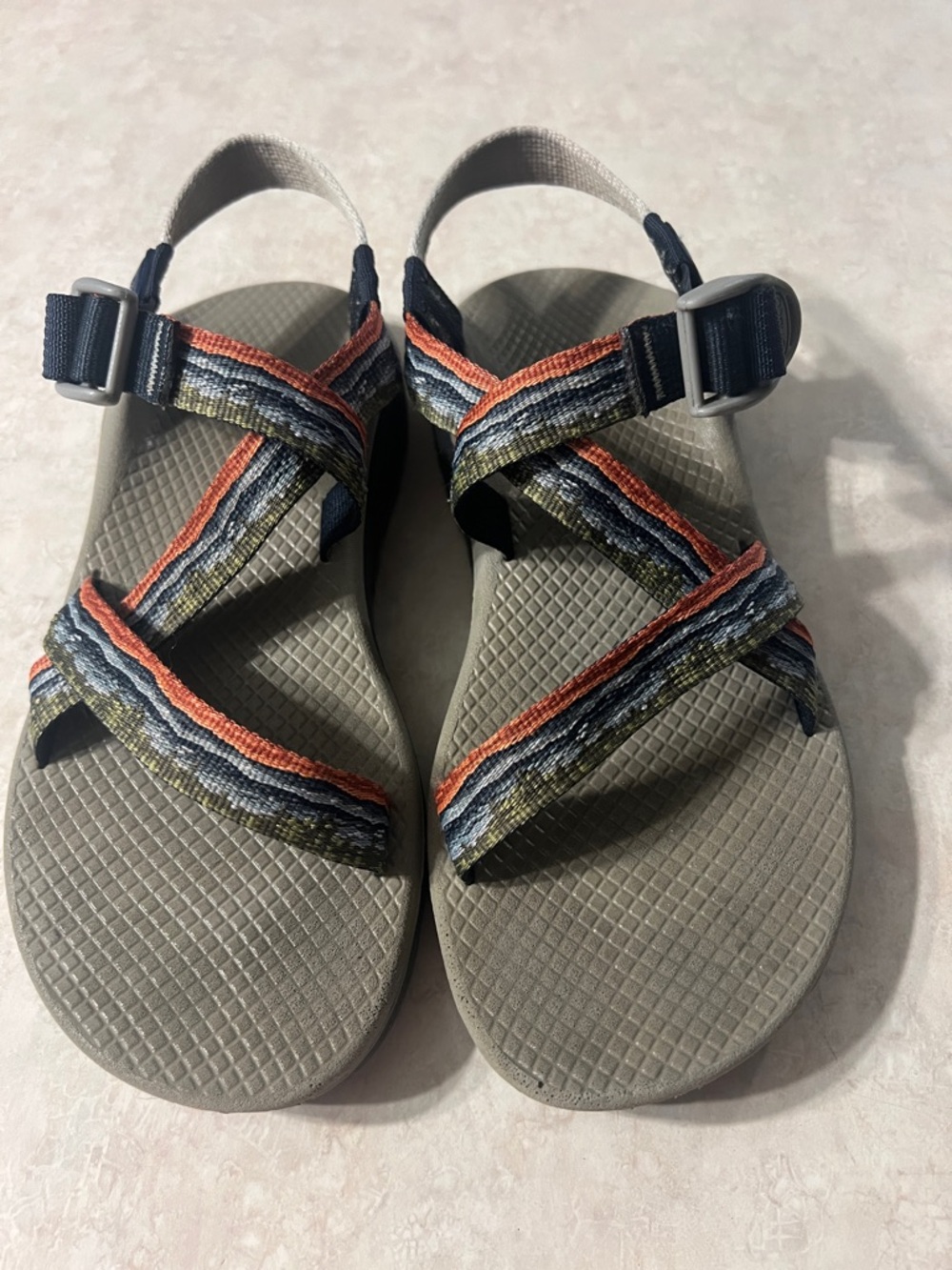 Chaco Neutral Gray Sandal with Multicolor Straps